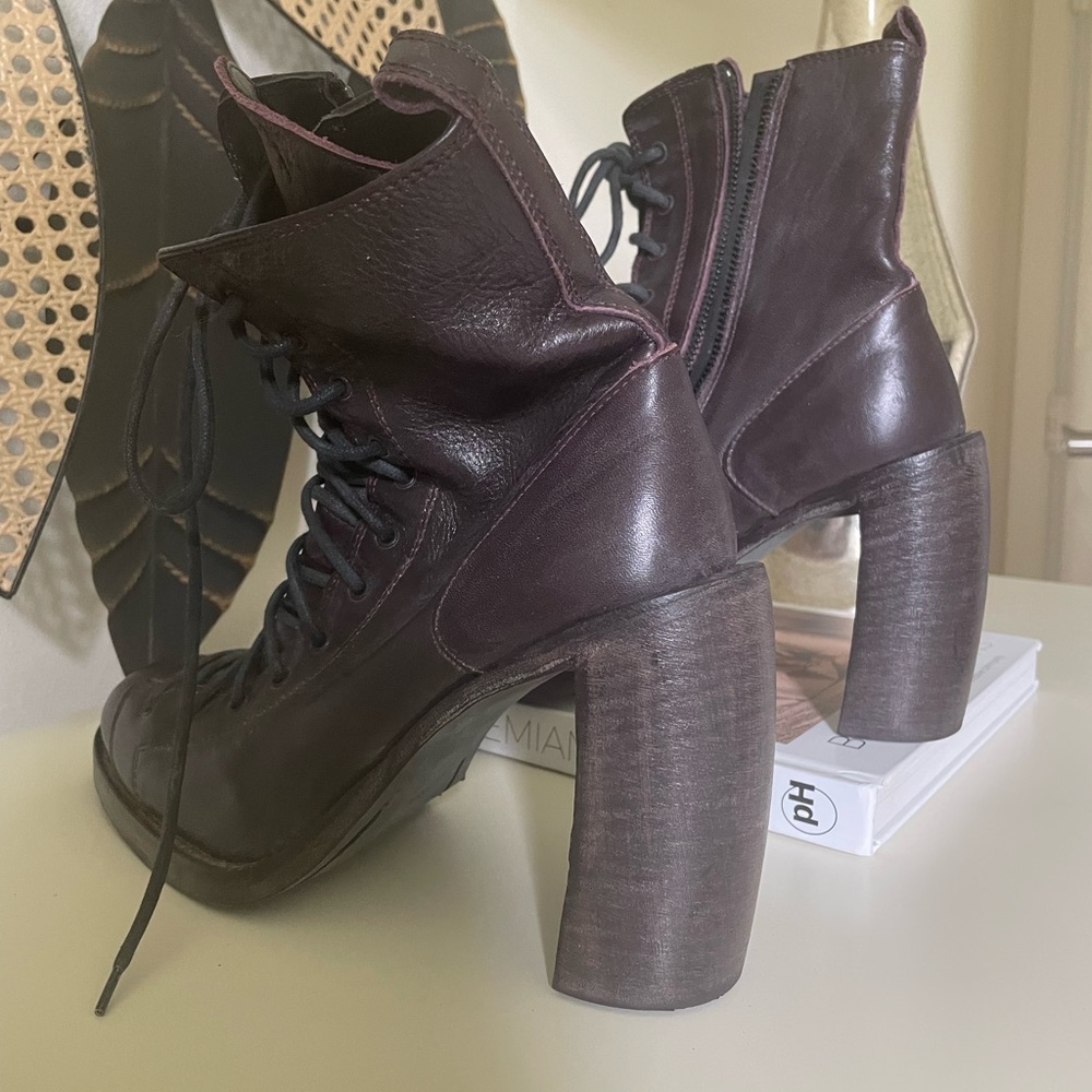 Ann Demeulemeester Triple Lace Talon Ankle Boots - Picture 3 of 5